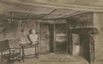 Fürdőszoba, Shakespeare-ház, Stratford upon Avon. 1913-ban feladott képeslap. alkotó: English Photographer