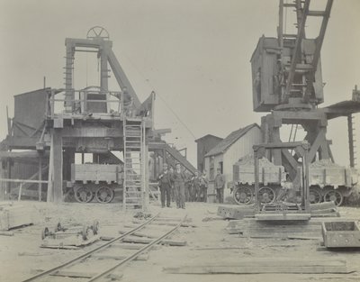 Blackwall alagút: akna és munkások az alagút építése során, 1893 alkotó: English Photographer
