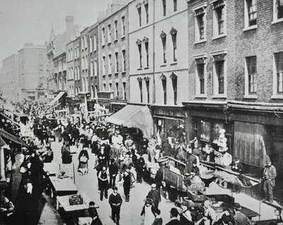 Brick Lane Market, Brick Lane: általános nézet, 1895 alkotó: English Photographer