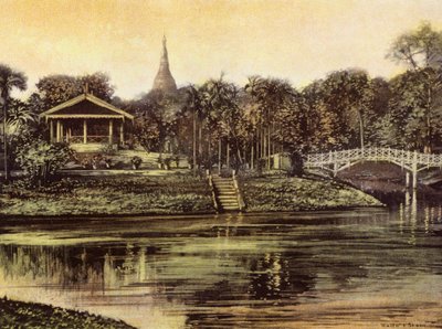 Burma / Mianmar: Pagoda a kantonmenti kertekből (színes fotó) alkotó: English Photographer