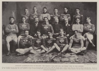 Kanadai Lacrosse-játékosok Angliában, a Toronto Team most hathetes látogatáson van ebben az országban alkotó: English Photographer