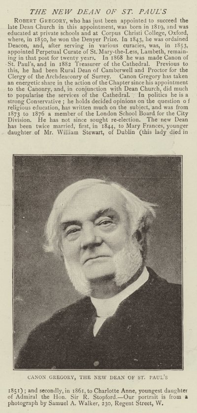 Gergely kanonok, St Pauls új dékánja alkotó: English Photographer