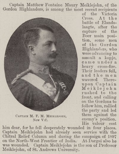M F M Meiklejohn kapitány, új VC alkotó: English Photographer