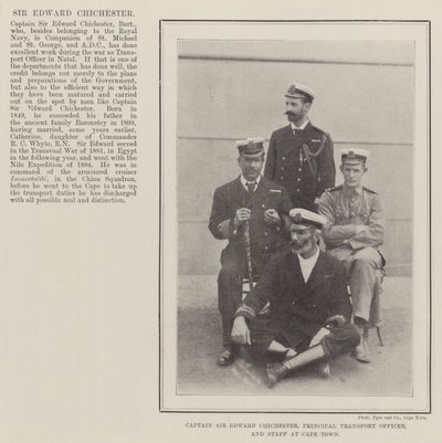 Sir Edward Chichester kapitány, fő közlekedési tiszt és személyzet Fokvárosban alkotó: English Photographer