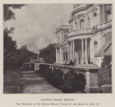 Chateau Malet, Monaco, Sir Edward Malet rezidenciája, amelyet a királynő látogatott meg április 20-án alkotó: English Photographer