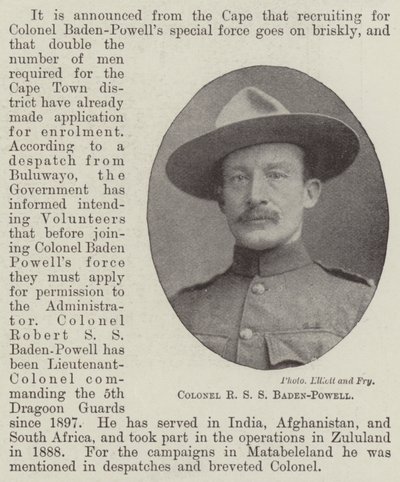 R S S Baden-Powell ezredes alkotó: English Photographer