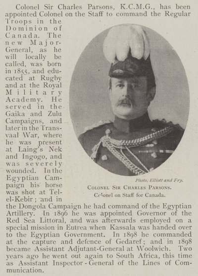 Sir Charles Parsons ezredes, Kanada vezérkari ezredese alkotó: English Photographer