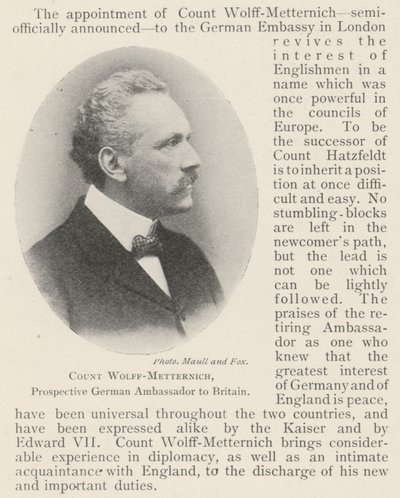 Wolff-Metternich gróf, leendő német nagykövet Nagy-Britanniában alkotó: English Photographer