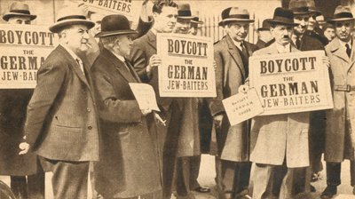 Tüntetés a londoni Hyde Parkban Hitler németországi zsidóüldözése ellen tiltakozva alkotó: English Photographer