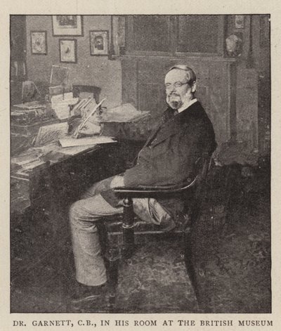 Dr. Garnett, CB, a British Museum szobájában alkotó: English Photographer