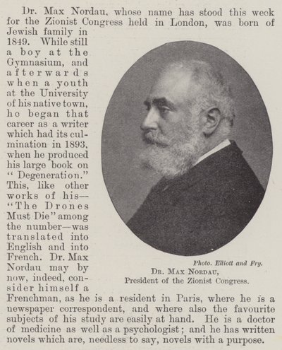 Dr. Max Nordau, a Cionista Kongresszus elnöke alkotó: English Photographer