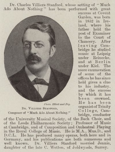 Dr. Villiers Stanford, a Sok zaj a semmiért zeneszerzője alkotó: English Photographer