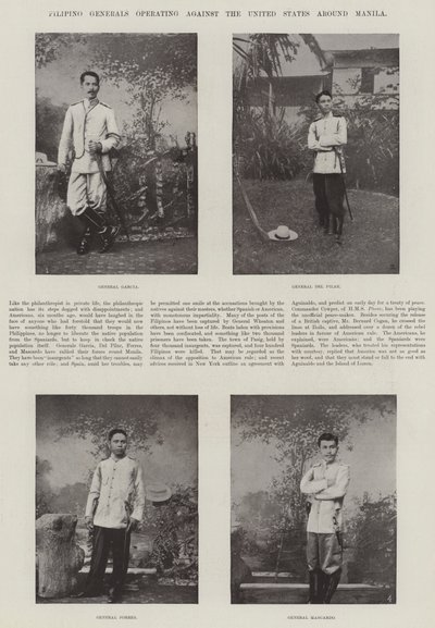 Fülöp-szigeteki tábornokok az Egyesült Államok ellen Manila környékén alkotó: English Photographer