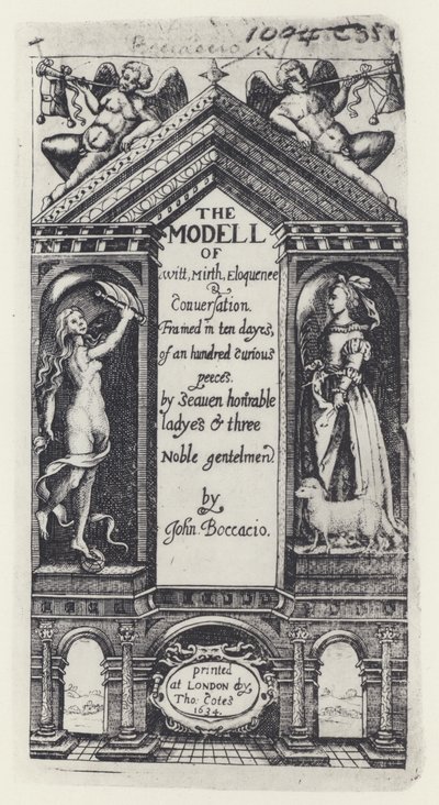 G Boccaccio, The Modell of Witt, Decameron, T Cotes, B Allen és W Hope 1634 (f/w fotó) alkotó: English Photographer