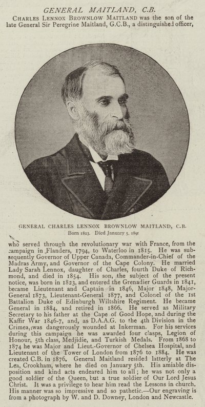 Charles Lennox Brownlow Maitland tábornok, CB alkotó: English Photographer