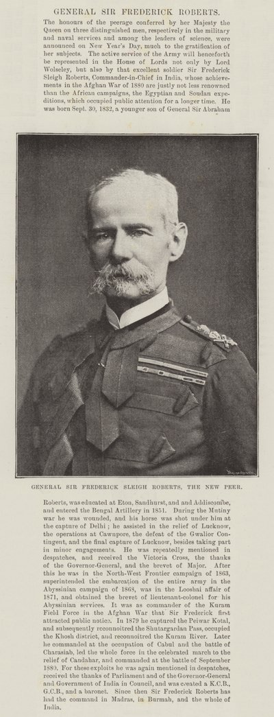 Sir Frederick Sleigh Roberts tábornok, az Új Peer alkotó: English Photographer