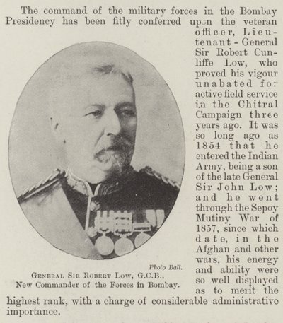 Sir Robert Low tábornok, GCB, a haderő új parancsnoka Bombayben alkotó: English Photographer