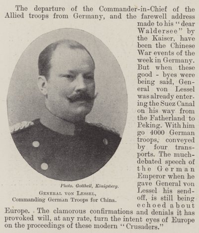 Von Lessel tábornok, a német csapatok parancsnoka Kínába alkotó: English Photographer