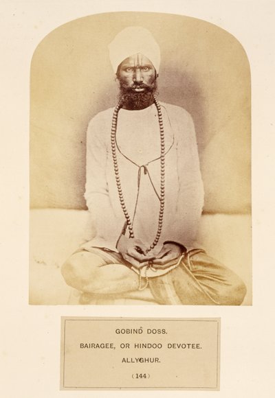 Govind Doss, Bairagee vagy Hindoo Bhakta, Allyghur, J. Forbes Watsontól, The People of India, 1868-ban (albumnyomat) alkotó: English Photographer