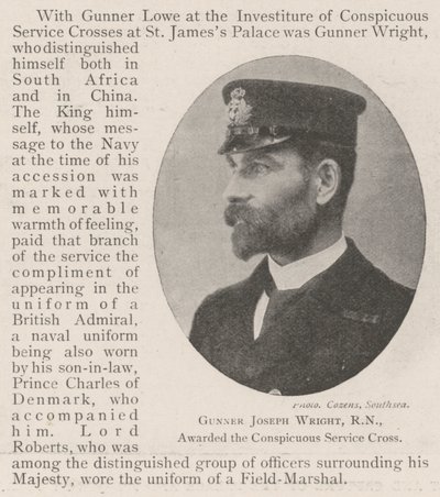 Joseph Wright tüzér, RN, a Conspicuous Service Cross kitüntetésben részesült alkotó: English Photographer