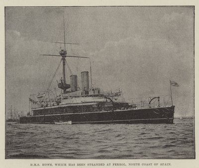 HMS Howe, amely Ferrolban, Spanyolország északi partján rekedt alkotó: English Photographer