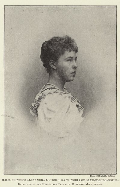 HRH Alexandra Louise Olga Victoria szász-coburg-gothai hercegnő, Hohenlohe-Langenburg örökös hercegének jegyese alkotó: English Photographer