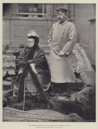 Őfelsége, a királynő és Albert Edward HRH, Wales hercege alkotó: English Photographer