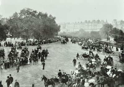 Hyde Park Corner, Westminster LB: Hyde Park Corner a Park Lane-re néz, 1896 alkotó: English Photographer
