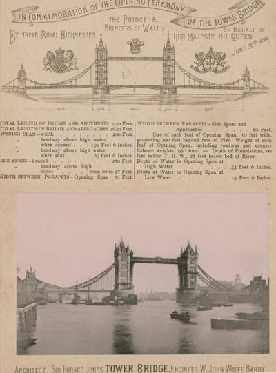A Tower Bridge megnyitásának emlékére alkotó: English Photographer