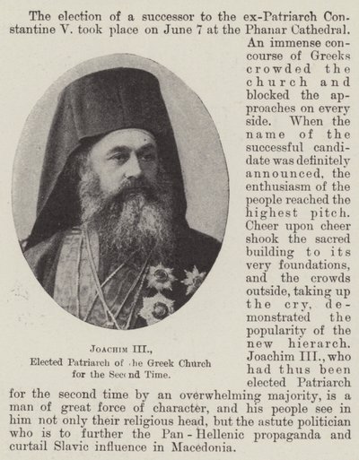 III. Joachim, második alkalommal választották meg a görög egyház pátriárkáját alkotó: English Photographer