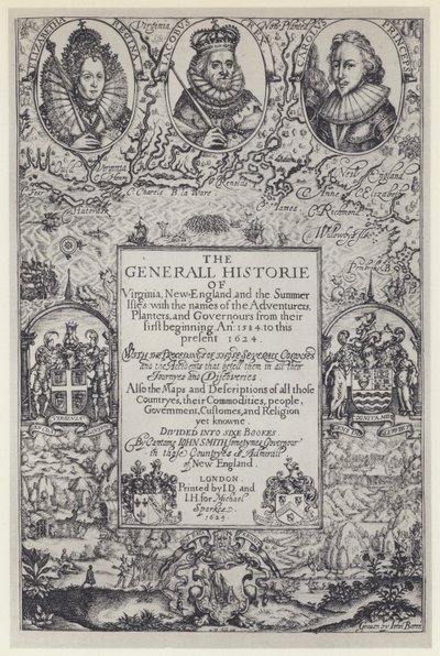 John Smith, The Generall Historie of Virginia, J Dawson, M Sparkes 1624 (f/w fotó) alkotó: English Photographer