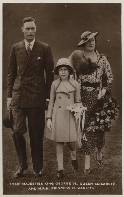 György király, Mária királynő és legidősebb lányuk, Erzsébet hercegnő (f/w fotó) alkotó: English Photographer