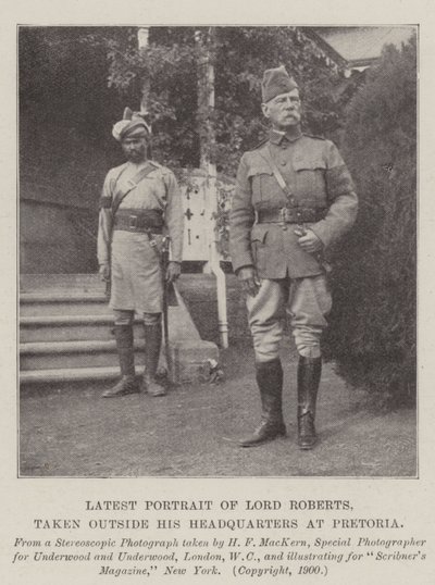 Lord Roberts legújabb portréja, a Pretoria-i főhadiszállásán kívül készült alkotó: English Photographer