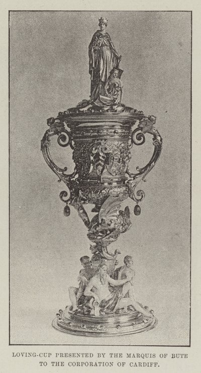 Loving-Cup, amelyet Bute márki ajándékozott a Cardiffi Corporation számára alkotó: English Photographer