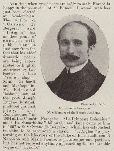 M Edmond Rostand, a Francia Akadémia új tagja alkotó: English Photographer