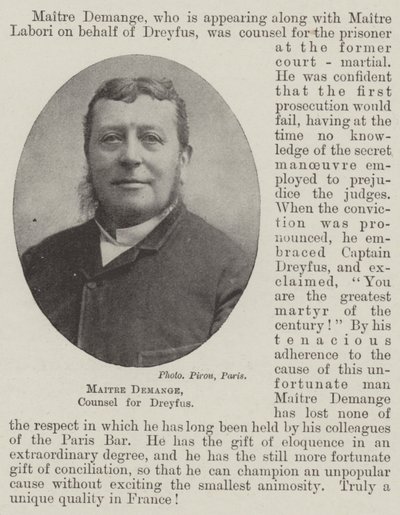 Maitre Demange, Dreyfus ügyvédje alkotó: English Photographer