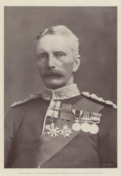 Woodgate vezérőrnagy, a dél-afrikai 9. dandár parancsnoka, megsebesült Spion Kopnál alkotó: English Photographer