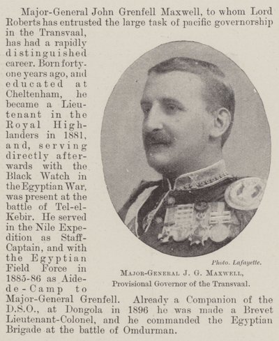 J G Maxwell vezérőrnagy, Transvaal ideiglenes kormányzója alkotó: English Photographer