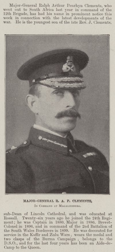 RA P Clements vezérőrnagy, Magaliesberg parancsnoka alkotó: English Photographer