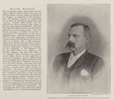 Allan Wilson őrnagy, a brit dél-afrikai társaságok csapatainak pártjának parancsnoka a Matabili háborúban alkotó: English Photographer