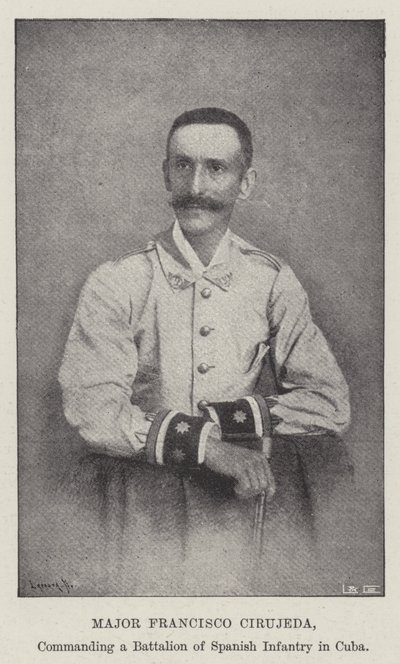 Francisco Cirujeda őrnagy, egy spanyol gyalogsági zászlóalj parancsnoka Kubában alkotó: English Photographer