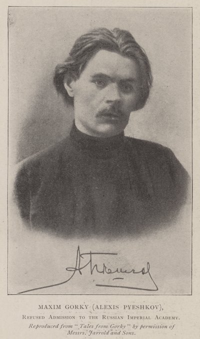 Maxim Gorkij (Alexis Pyeshkov), megtagadta a felvételt az Orosz Birodalmi Akadémiára alkotó: English Photographer