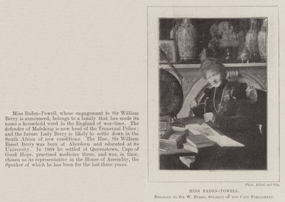 Miss Baden-Powell, eljegyezte Sir W Berryt, a foki parlament elnökét alkotó: English Photographer