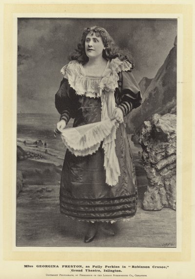 Miss Georgina Preston, mint Polly Perkins a Robinson Crusoe-ban, Grand Theatre, Islington alkotó: English Photographer
