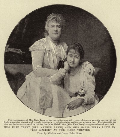 Miss Kate Terry (Arthur Lewis asszony) és Miss Mabel Terry Lewis a Mester a Globe Színházban alkotó: English Photographer