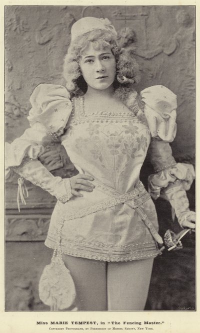 Miss Marie Tempest, A vívómesterben alkotó: English Photographer