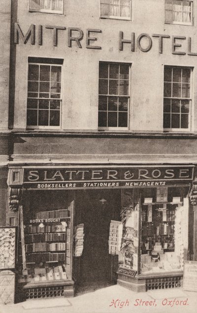 Mitre Hotel és Slatter and Rose, High Street, Oxford (f/w fotó) alkotó: English Photographer