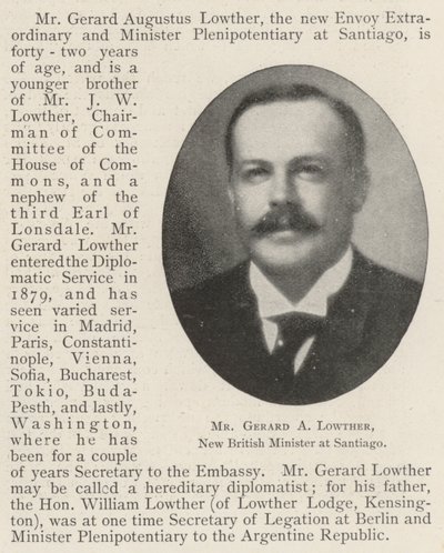 Gerard A Lowther, Santiago új brit minisztere alkotó: English Photographer