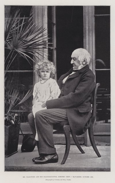 Mr Gladstone és unokája, Dorothy Drew, Hawarden, 1893. október alkotó: English Photographer