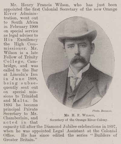 H. F. Wilson úr, az Orange River Colony titkára alkotó: English Photographer
